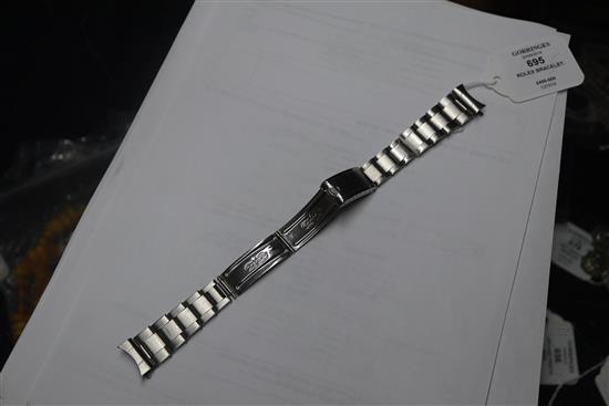 A gentlemans stainless steel Rolex 6636 expanding link wristwatch bracelet, overall length 16.3cm.